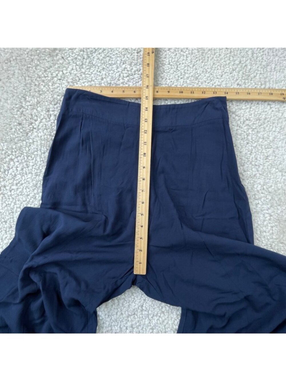 Anthropologie Maeve Canna Wide Leg Cropped Pant Navy Blue Womens 4 - Picture 9 of 11